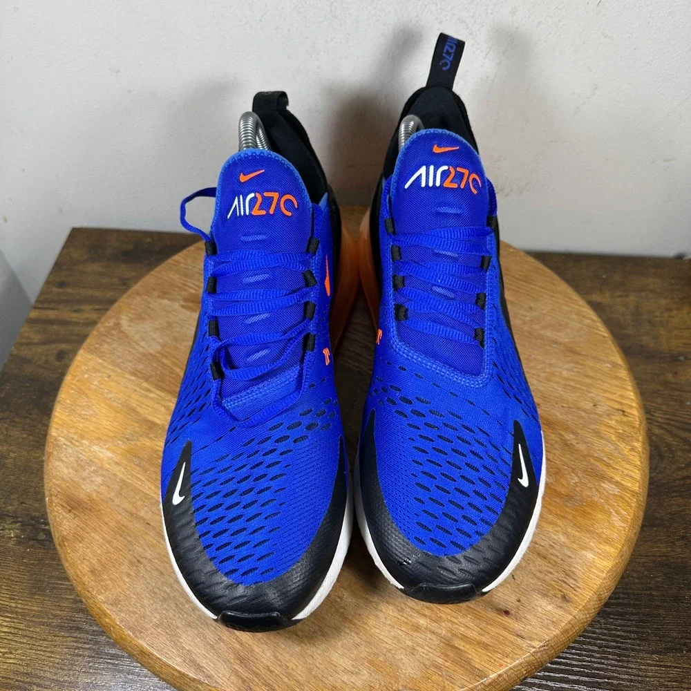 Nike Air Max 270 Racer Blue Total Orange Mens Sneakers AH8050-401 Size 9.5